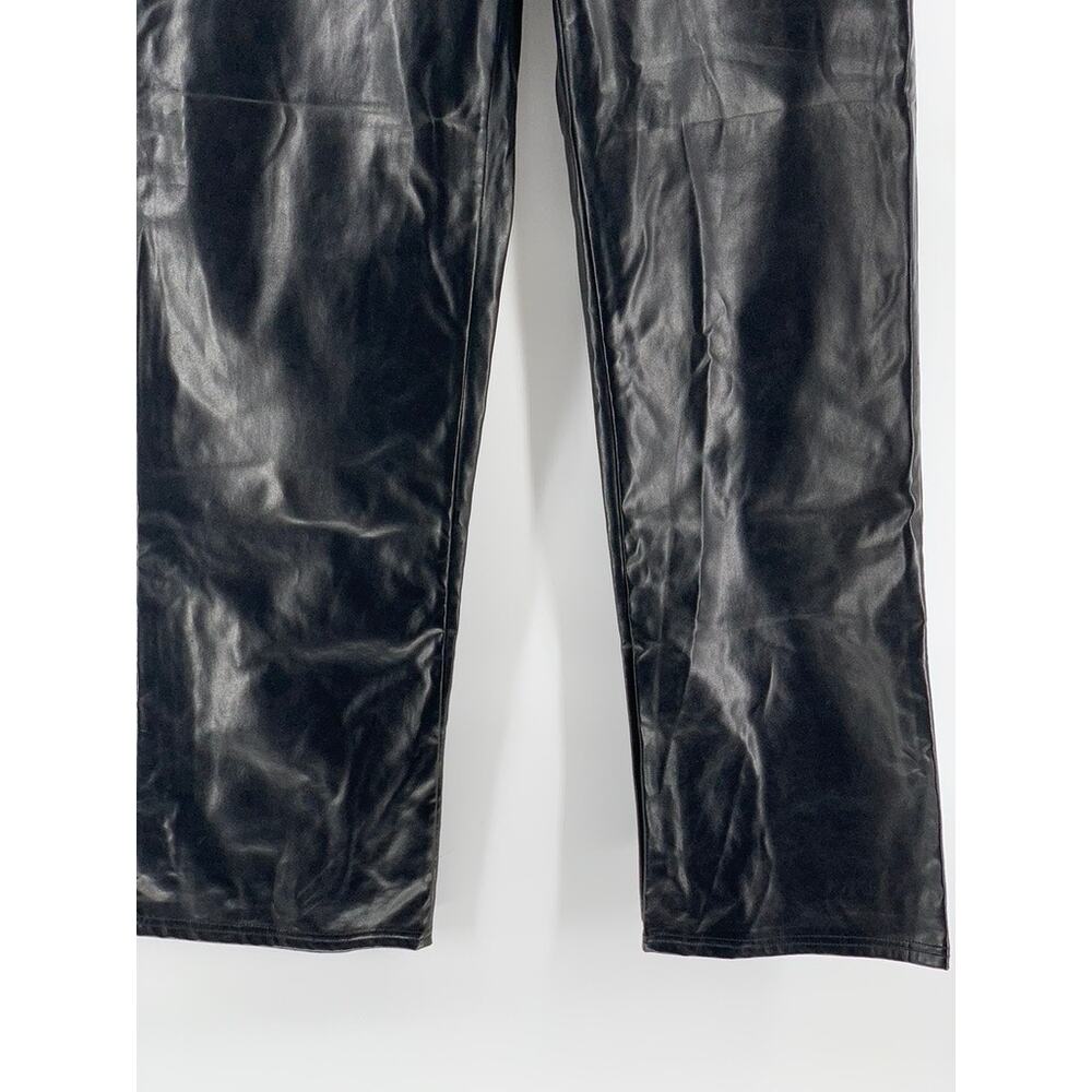 SHEIN Women's Black Faux-Leather Straight Leg Pants SZ S/Tall - Picture 8 of 10